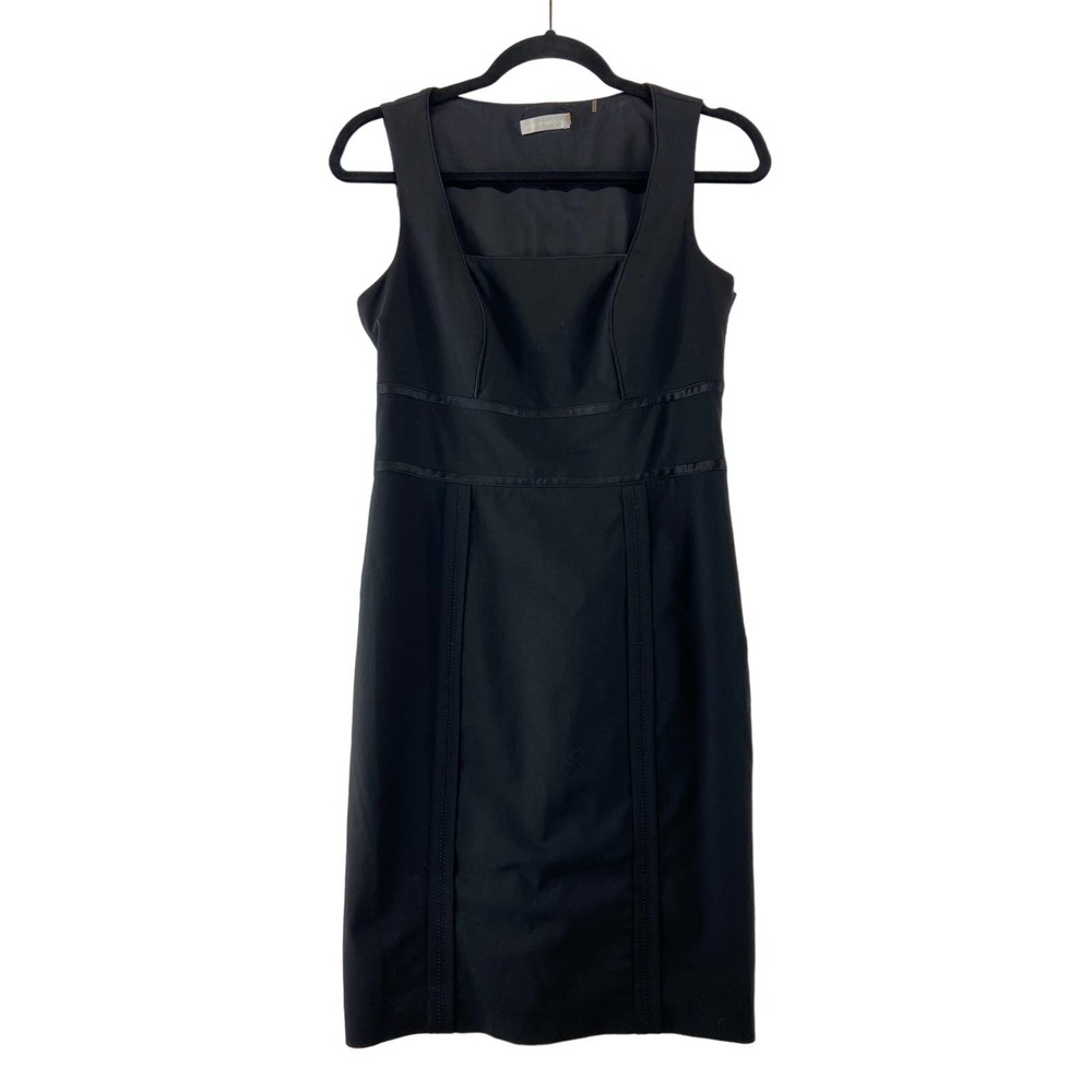 Badgley Mischka Black Wool Sheath Dress Sz‎ 6